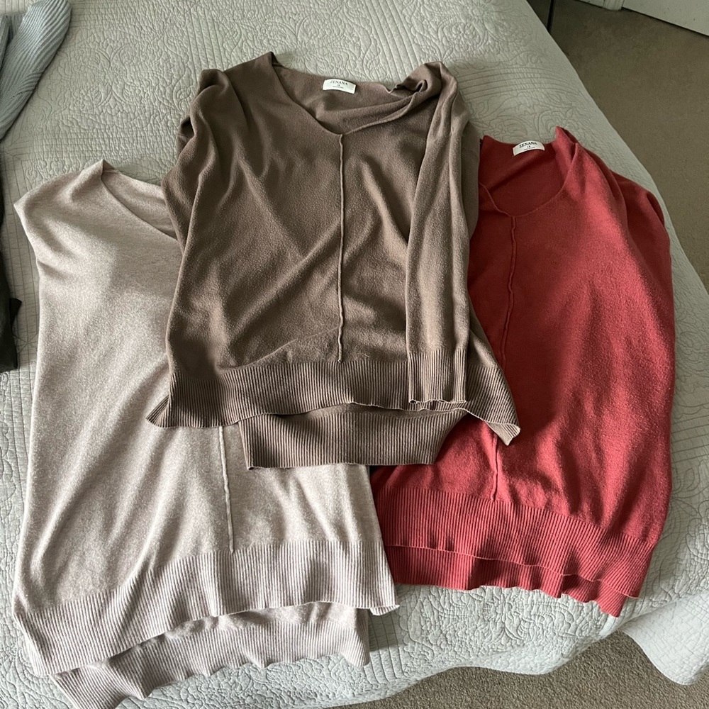 Women's Sweater Collection - Red, Brown, Cream